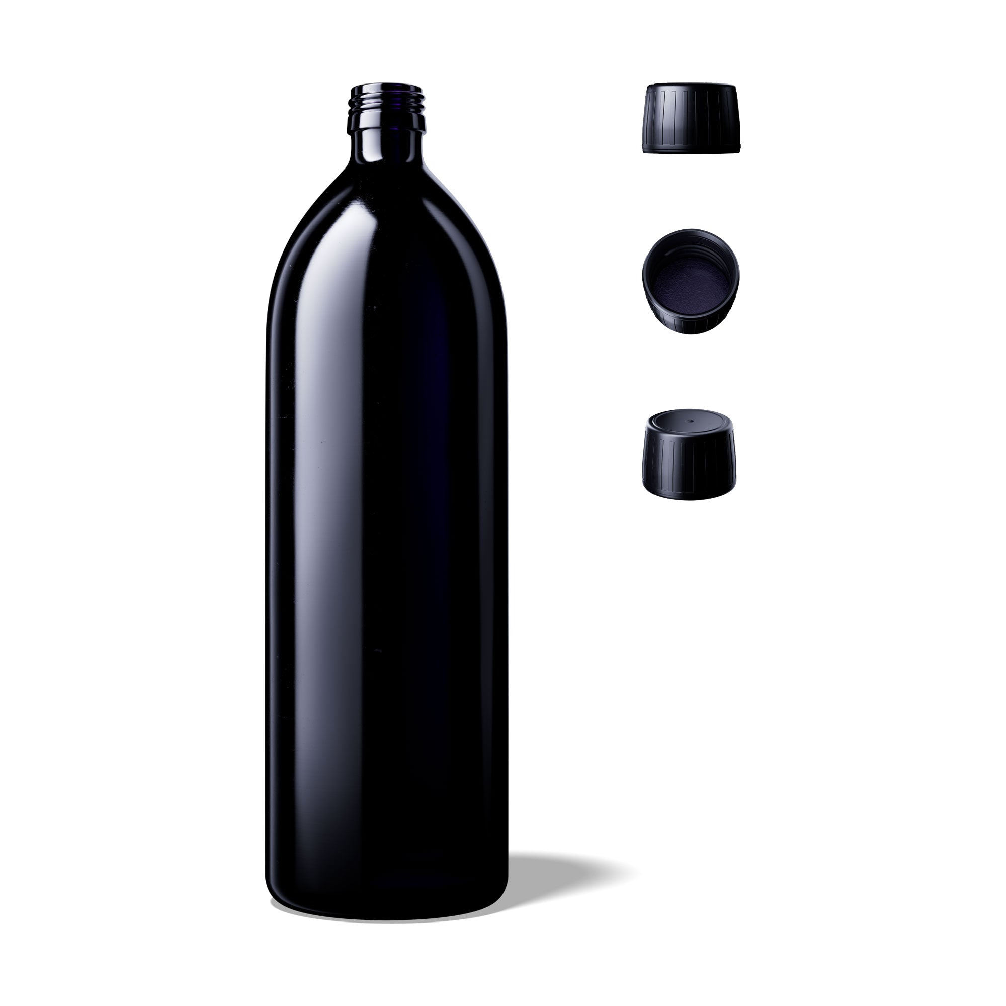 MIRON Aquarius 1000ml Wasserflasche - SM130021-204 inkl. Verschluss - RGB43D1A001-200 besserer UV-Schutz als Braunglas! - aqua bottle
