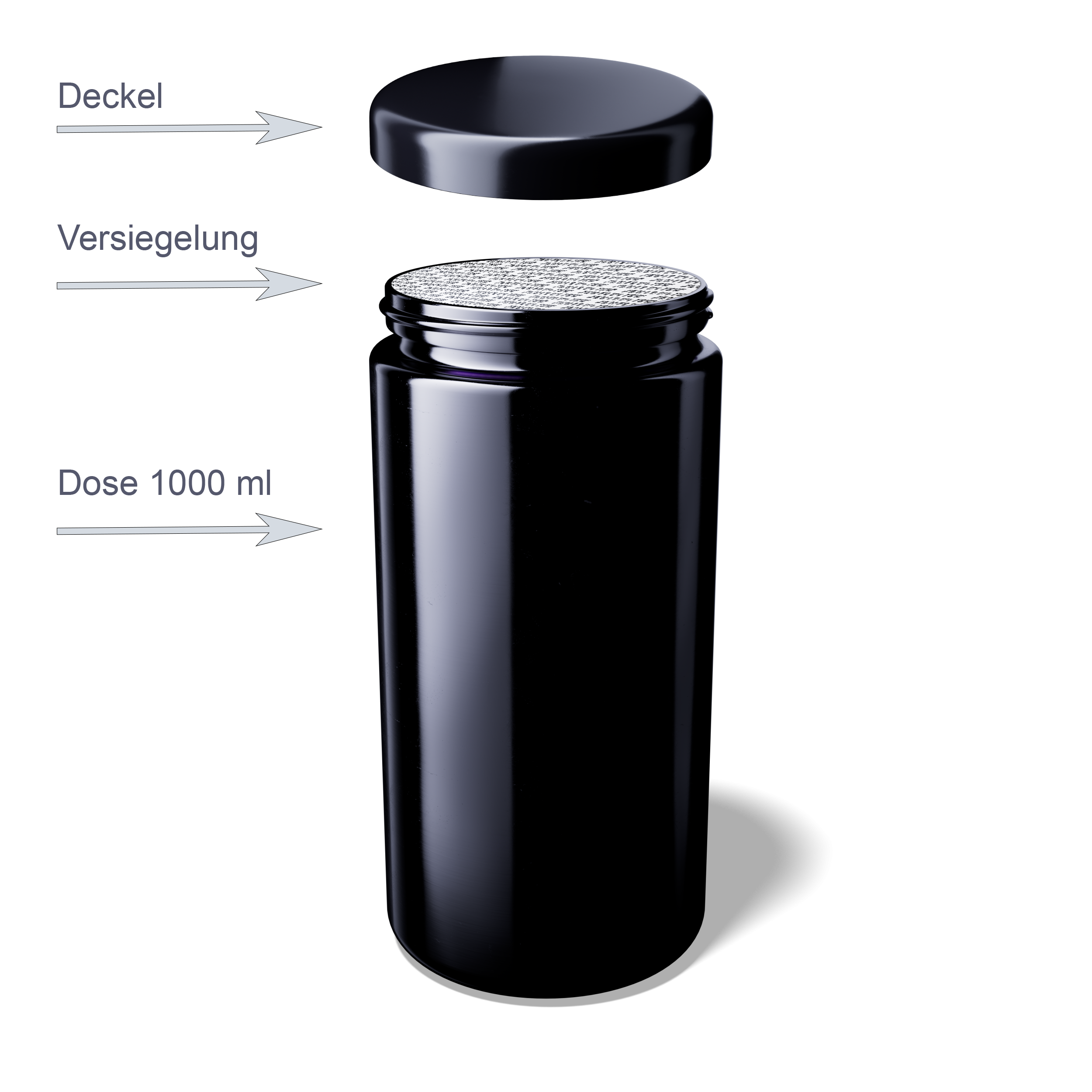 MIRON Saturn 1000ml Weithalsdose - SM120017-204 inkl. Deckel und Originalitätssiegel - EGA36A1A001-200 UV-Glas, luftdicht, geruchsneutral