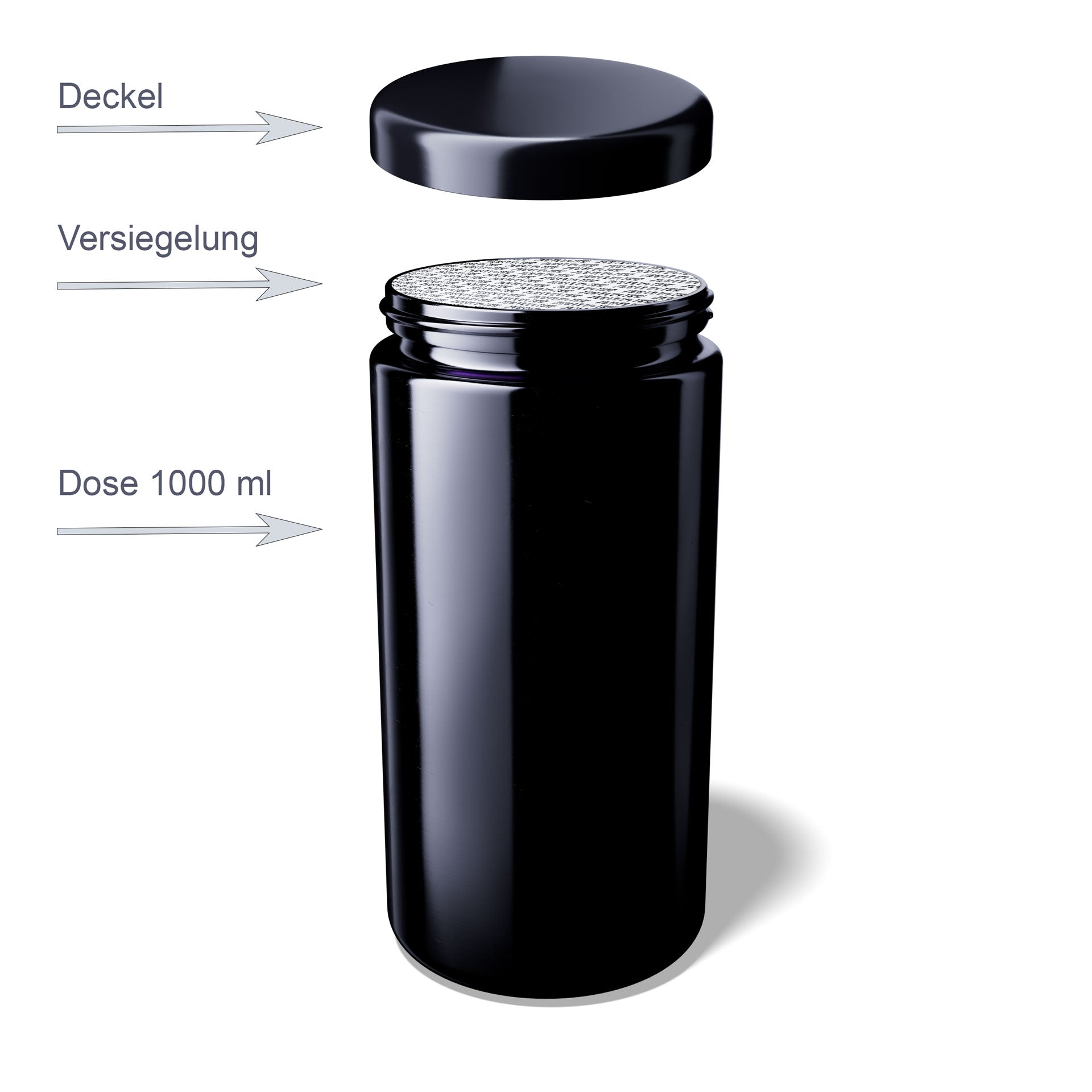 MIRON Saturn 3x1000ml Weithalsdose - SM120017-204 inkl. Deckel und Originalitätssiegel - EGA36A1A001-200 UV-Glas, luftdicht, geruchsneutral
