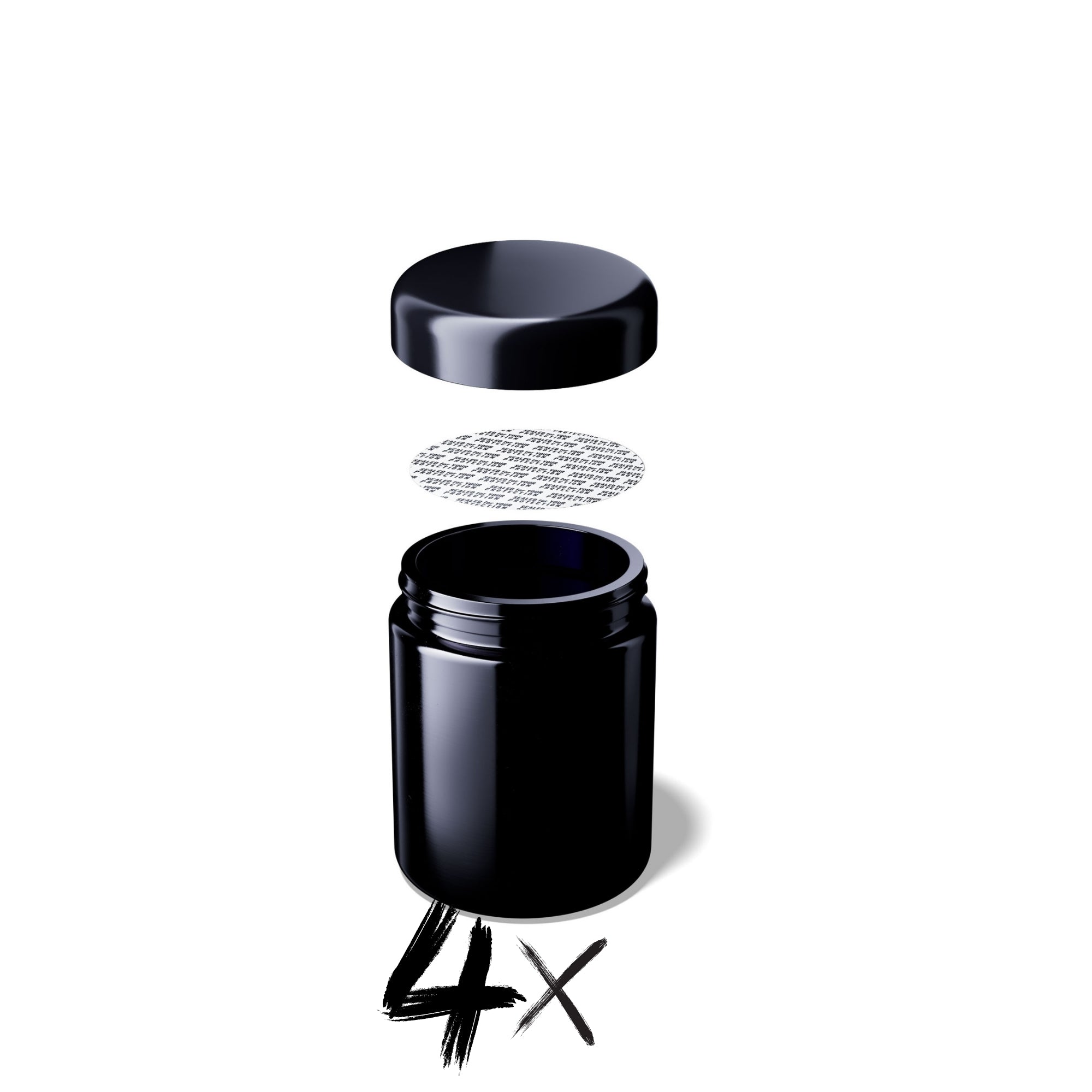 MIRON Saturn 4x 250ml Weithalsdose - EGA35A1A001-200 inkl. Deckel und Originalitätssiegel - SM140009-204 UV-Glas, luftdicht, geruchsneutral