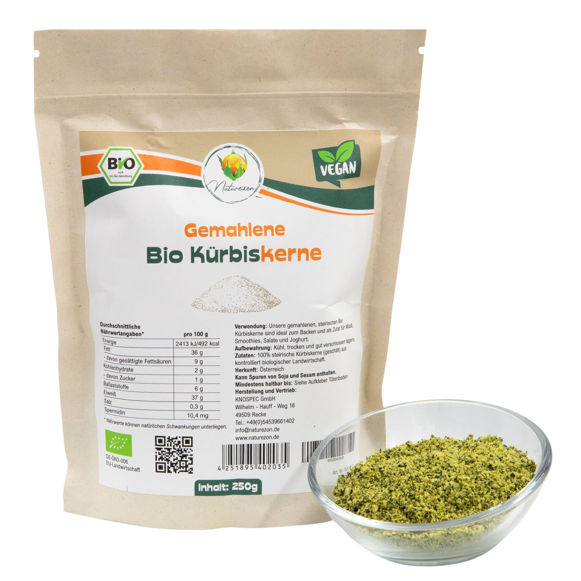 Naturezon Steirische Bio Kürbiskerne (gemahlen)